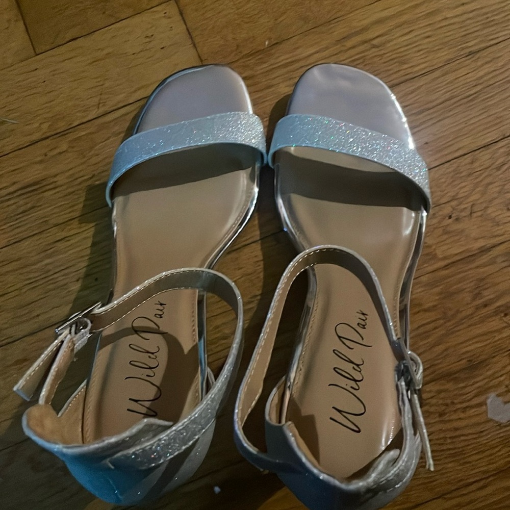 Wild Pair Blaire Silver Glitter Heels